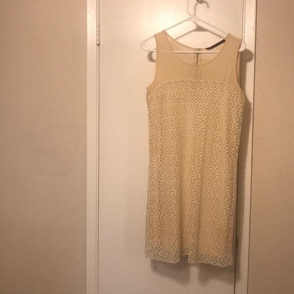 Medium Zara Tan Cream Dress - Picture 1 of 1